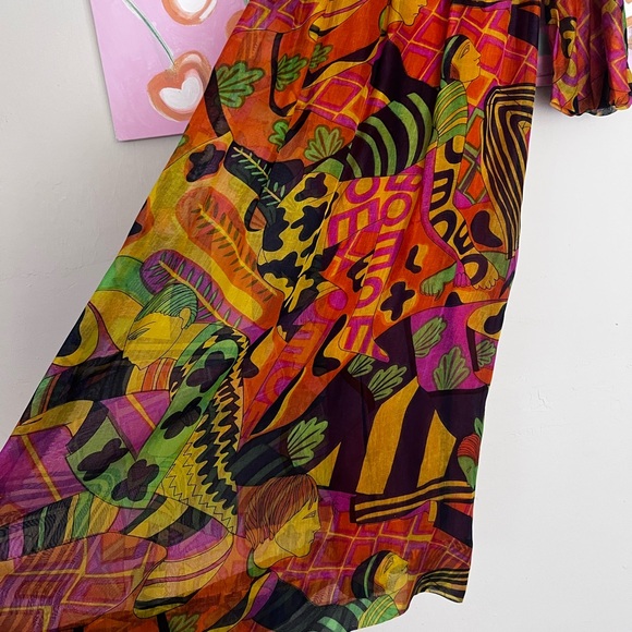 70’s gauze Greek jester dress